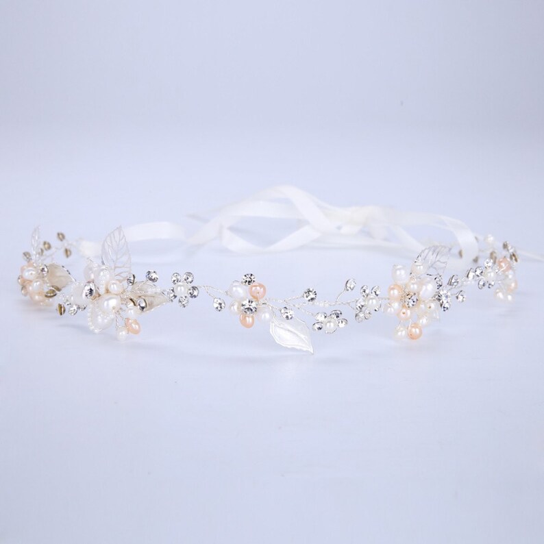 Rose gold Bridal hair vine Wedding hair accessories Bridal hair piece BLUSH Wedding hair piece Wedding hair piece Freshwater pearls crystals
