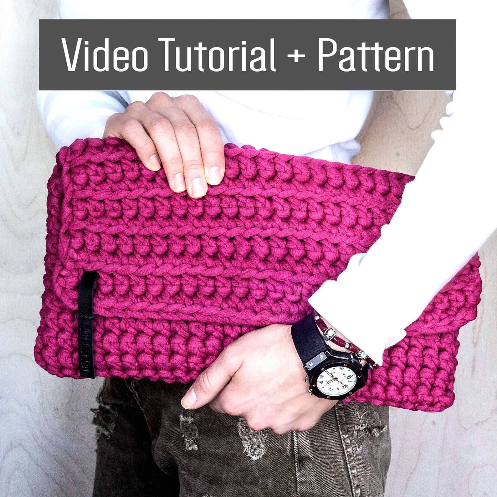 Crochet Chunky Yarn Clutch Bag Video Tutorial and Pattern/ Etsy