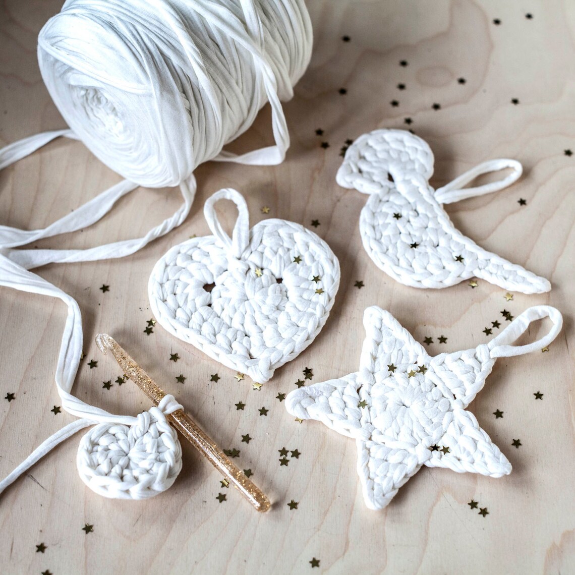 A Set of 3 Christmas Crochet Ornaments Etsy