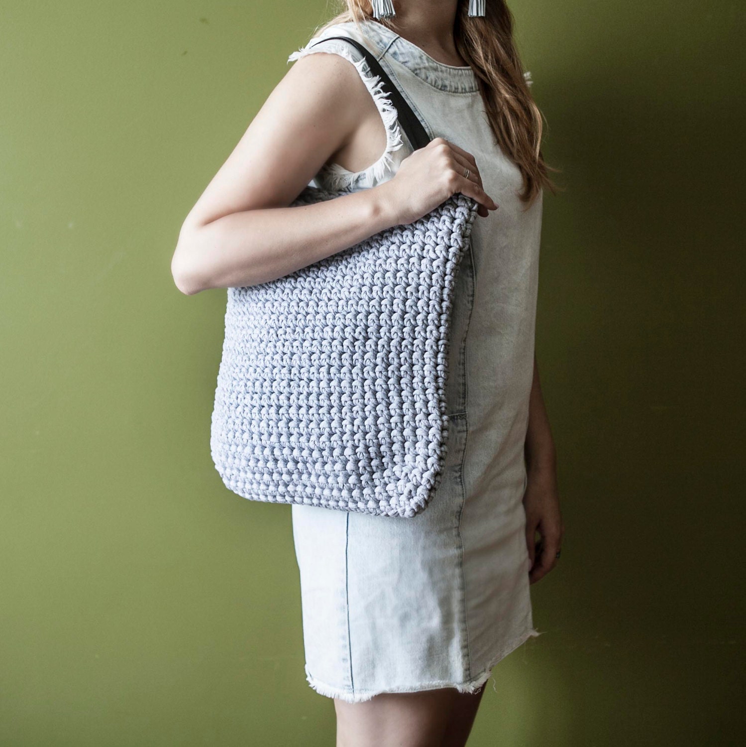 Everyday Tote Bag/ Crochet Shoulder Bag/ Everyday Woman's | Etsy