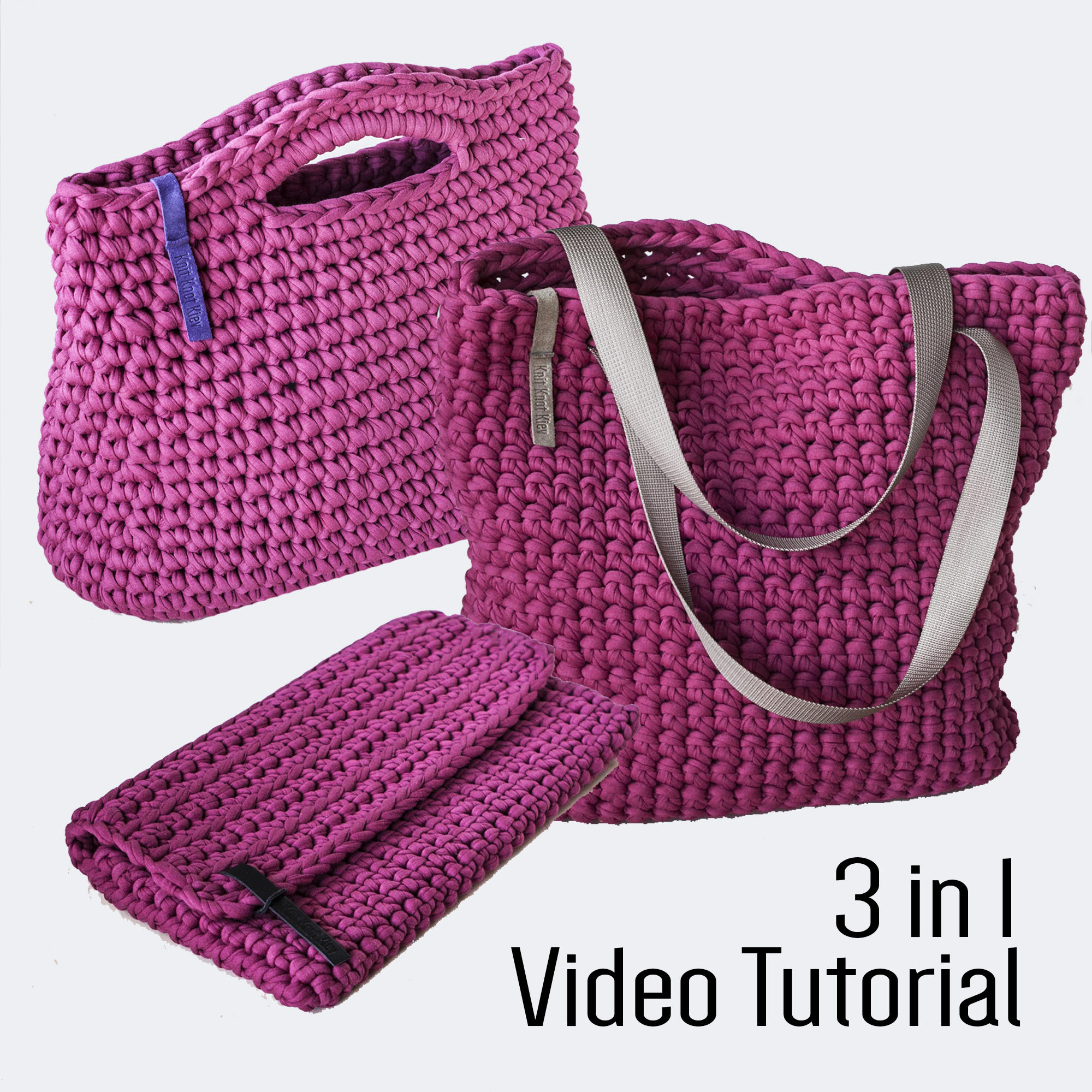 Knit crochet bags do-it-yourself workshop with photo and video Knit crochet bags do-it-yourself workshop with photo and video