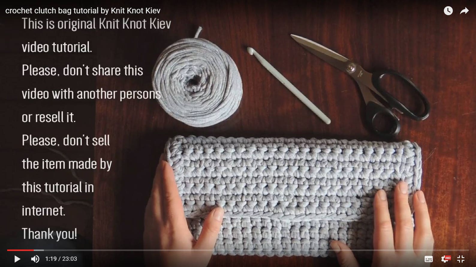 Crochet Chunky Yarn Clutch Bag Video Tutorial and Pattern/ Etsy