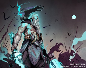 Alrund God of the Cosmos Limited Edition Lithograph Art Print Signed and Numbered.
