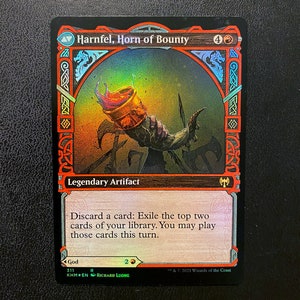 Harnfel, Horn of Bounty Showcase - Magic the Gathering Künstler Proof Karte signiert und nummeriert