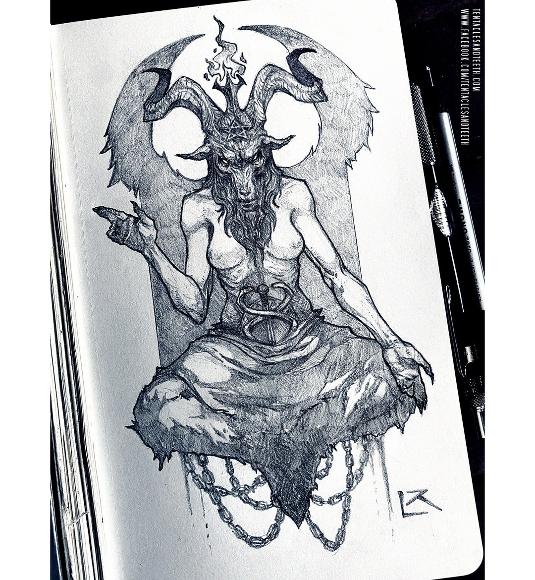 Baphomet 6x9 Archival Sketch Print Signed Etsy UK