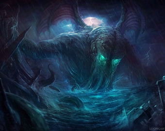Cthulhu Limited Edition Archival Lithograph Art Print Signed and numbered.