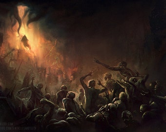 Coming of Azathoth Limited Edition Lithograph Art Print Signed and Numbered