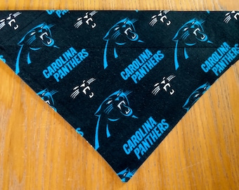 NFL Carolina Panthers Dog Bandana Scarf-Over the Collar/Double Sided-Size Small, Medium, Large, X-Large