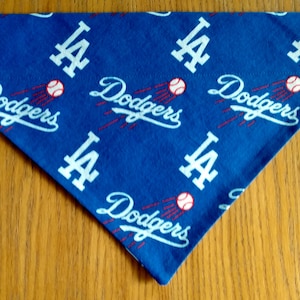 MLB LA Dodgers Dog Bandana Scarf-Over the Collar/Double Sided-Size Small, Medium, Large, X-Large