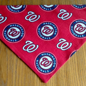 MLB Washington Nationals Dog Bandana Scarf-Over the Collar/Double Sided-Size Small, Medium, Large, X-Large