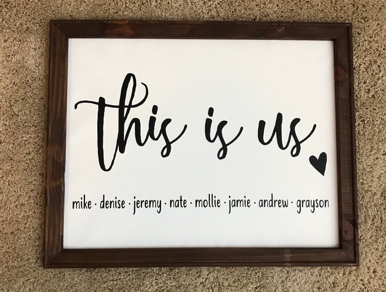Customized This Is Us Framed Canvas Decor Rustic Farmhouse