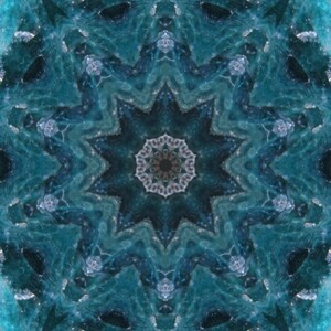 Green apatite crystal kaleidoscope digital art