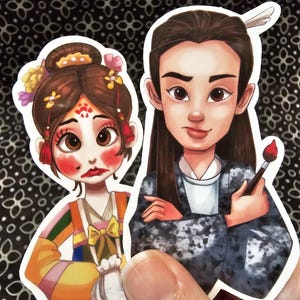 Juego de pegatinas de maquillaje de amenaza LBFAD de Dongfang Qingcang XiaoLanhua, amor entre hadas y demonios