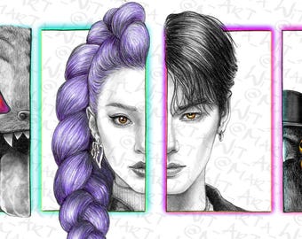 KPOPDH - Fan Art Print - Idols (12”x18”)