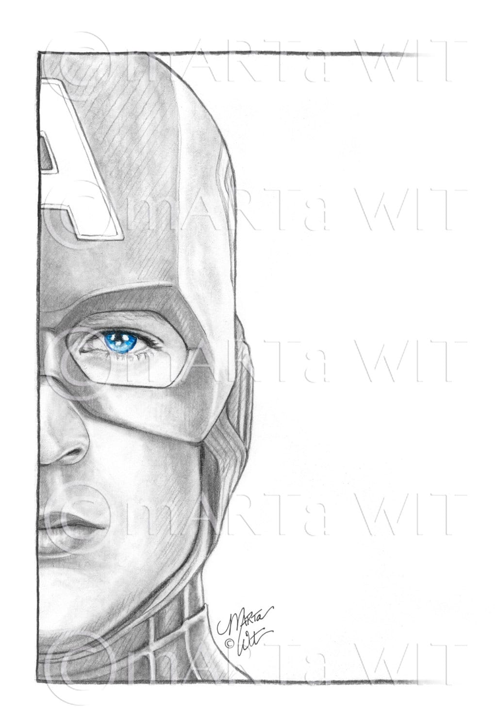 Captain america face drawing best sale