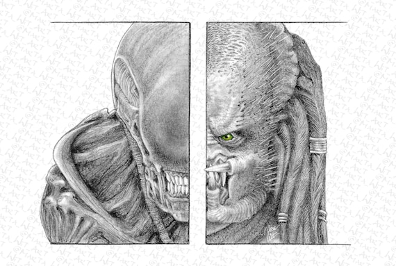 Crafty Art - Alien vs Predator sketch. A study on... | Facebook