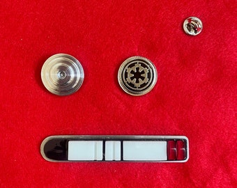 set of 1 rank, 1 code disk and 1 imperial metallic cog for imperial transport officer"Solo" replica SW