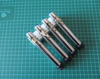 Set of 4 Imperial Officer Code Cylinder - Replica Dosimeter R1 - with clip silver SW