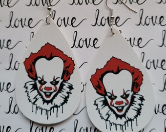 Halloween Earrings, Gifts for Her, Halloween Statement Earrings, Scary Movie Earrings, Horror, Pennywise Earrings, Clown Earrings