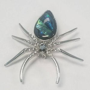 Alabone Spider Brooch, Gifts for Her, Crystal Statement Brooch, Spider Jewelry, Halloween Brooch, Beautiful Brooches, Insect Jewelry