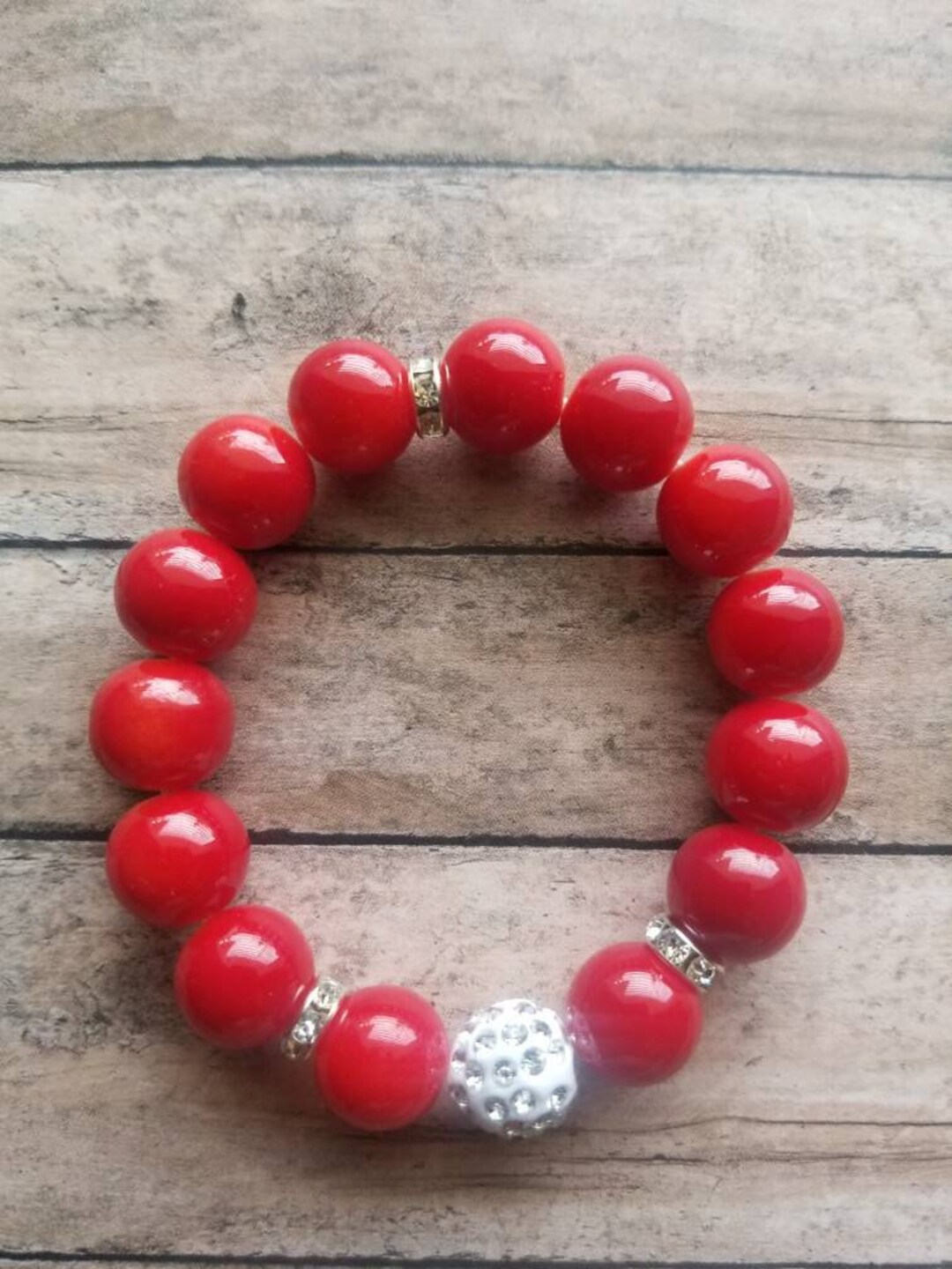 SALE, Radiant Red Stretch Bracelet, Gifts for Her, Statement Bracelet