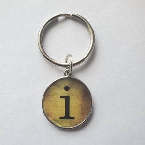 Initial I Keychain, Charm Keychain Gifts for Her Personal Keychain, Car Accessories, Key Holder, Key Ring, Kawaii, Kitsch, Initial Gift