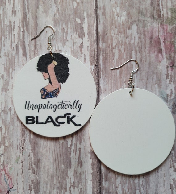Unapologetically Black Earrings Urban Earrings Gifts for Her Statement Earrings Melanin Earrings African Earrings Afrocentric Wood Earrings Etsy