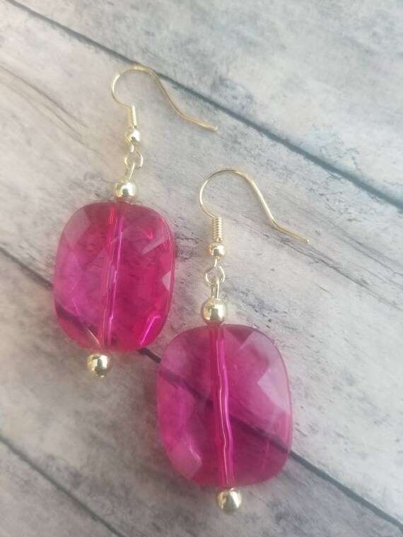 dark pink earrings