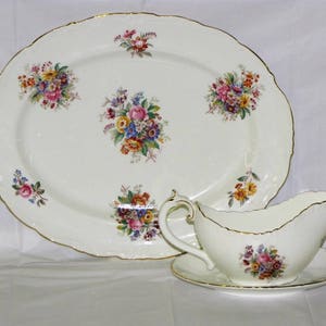 Coalport China Fragrance Pattern 14&quot; Oval Serving Platter in Fragrance (9504, Raised Edge)