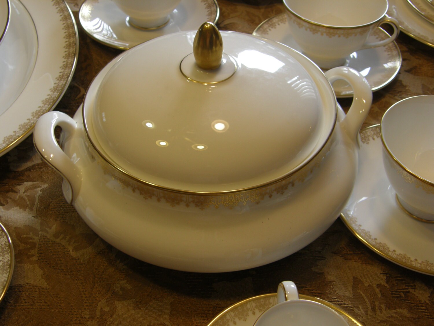 Royal Doulton China Gold Lace H.4989 Service for 12 Etsy