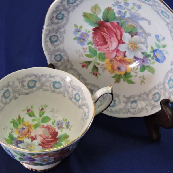 ROYAL ALBERT “FRAGRANCE” Teacup & Saucer Very Rare Vintage Floral