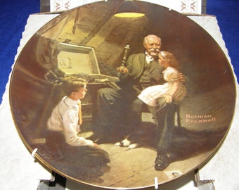 Norman Rockwell Grandpa's Treasure Chest Collector Plate Light Campaign