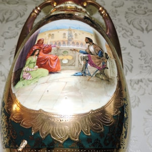Antique Austrian Imperial Double Handed Vase with Beehive Mark 12 1/2"