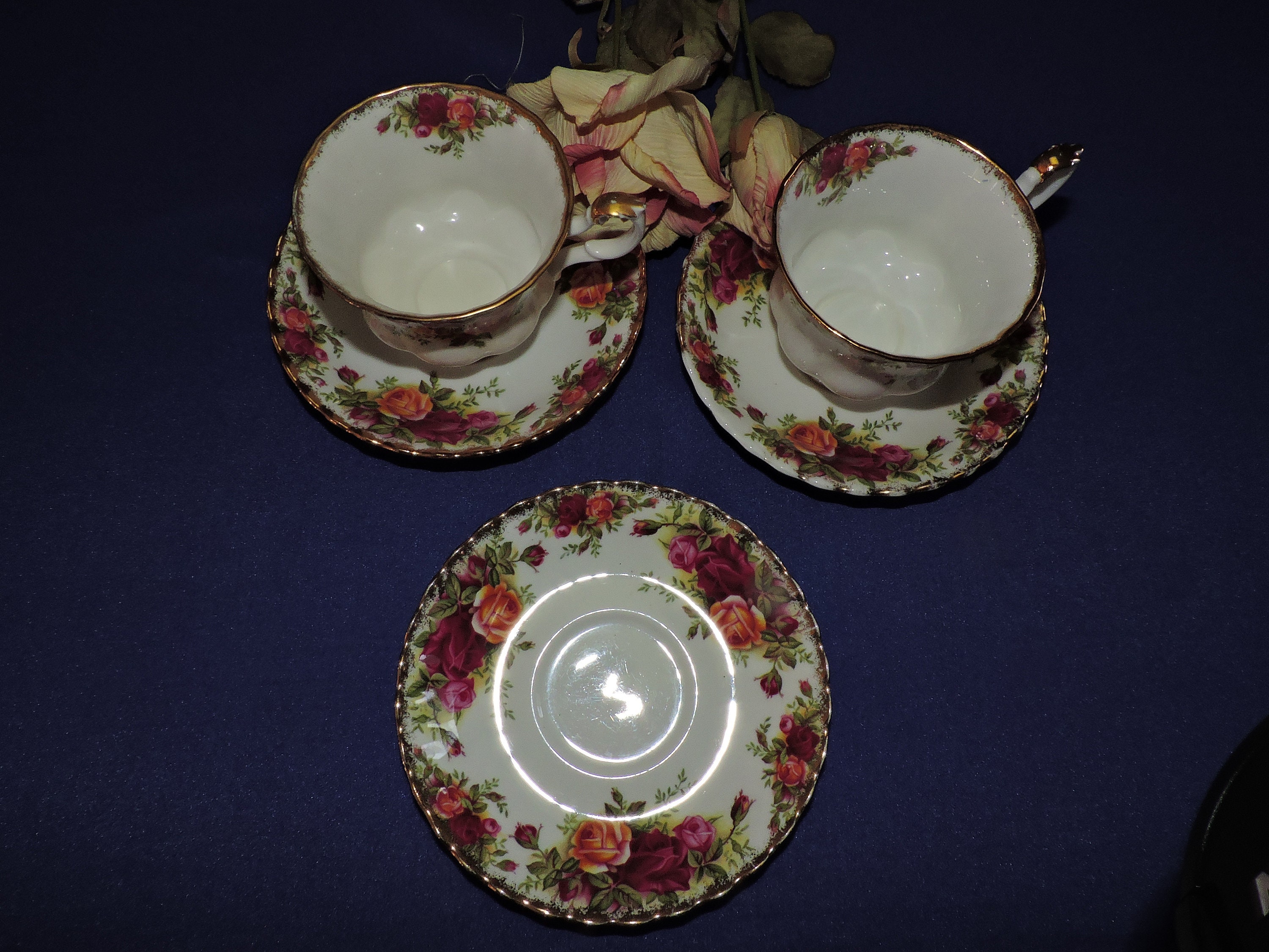 Royal Albert Old Country Roses Tea Cup Saucer Montrose Footed Etsy