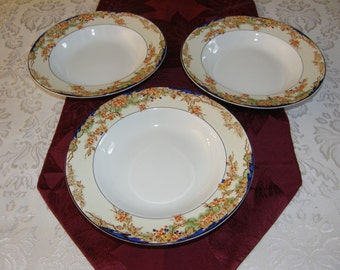 J H Weatherby & Sons Falcona Ware 1936+ Hanley England Salad Plates or Soup Bowls (3)