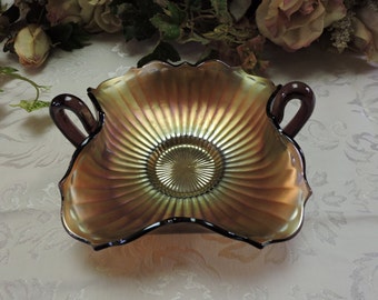 Northwood Amethyst Carnival Glass Bon Bon Dish