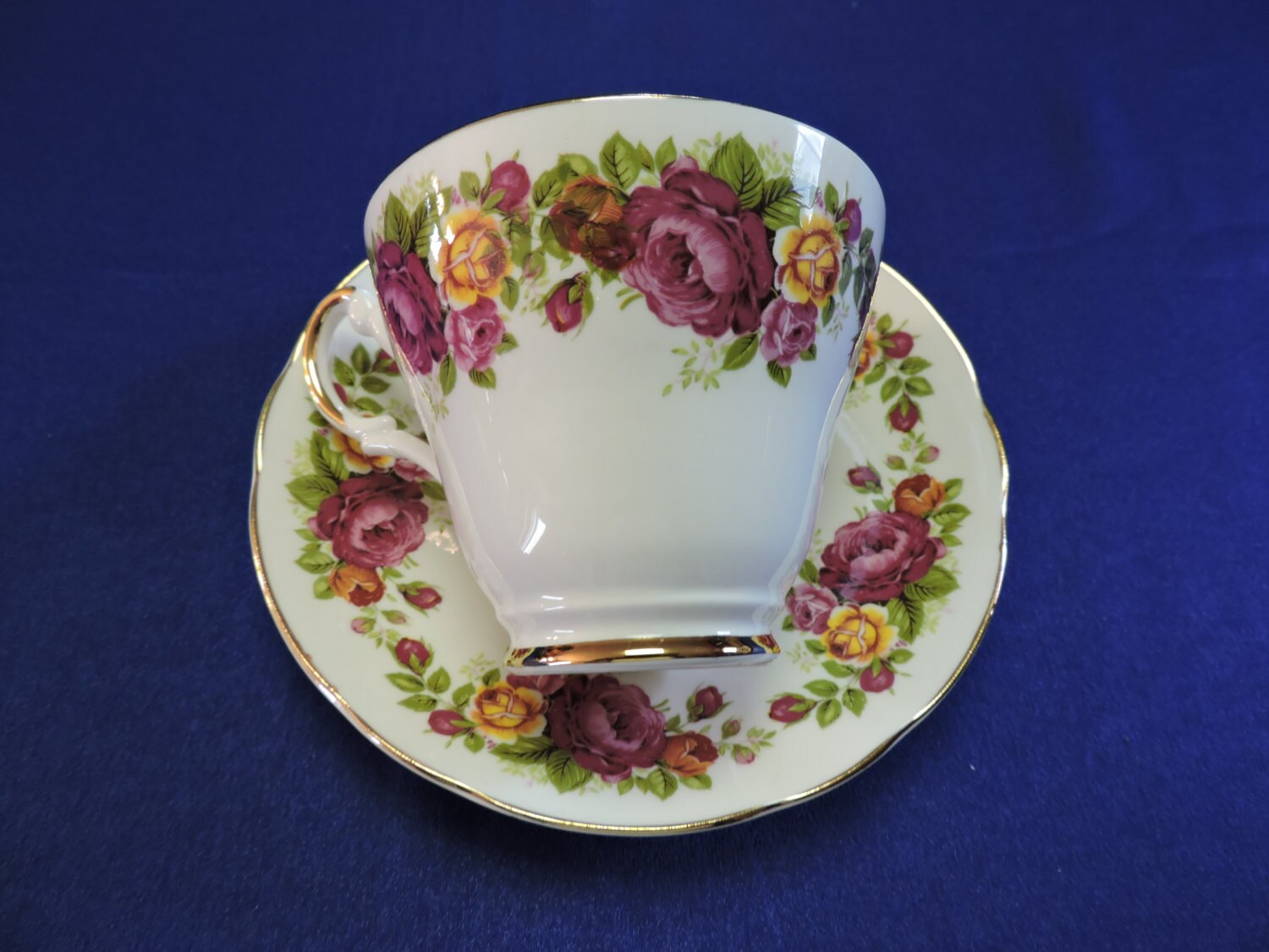 Clearance Center Argyle Bone China Tea Cup and Saucer Pink and Etsy