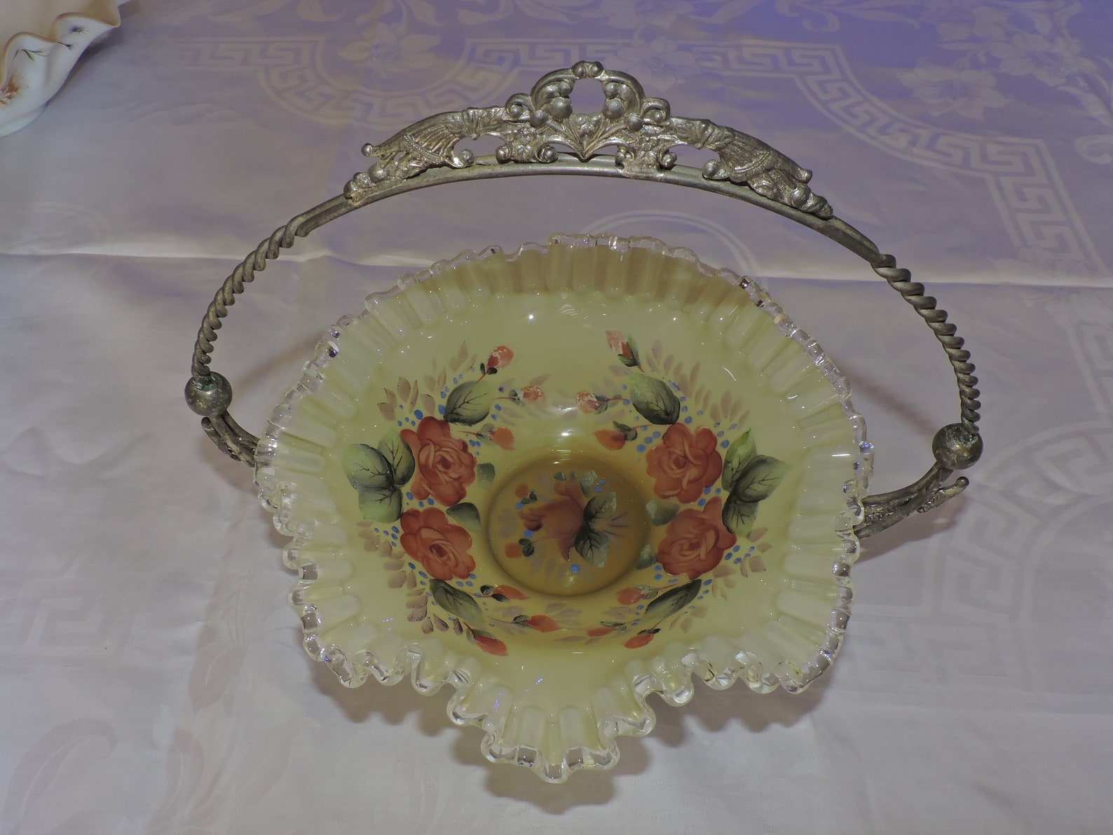 Summer Clearance ANTIQUE BRIDAL BASKET Silver Crest Cased Etsy