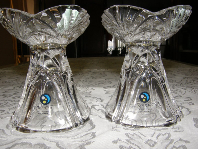 Vintage German Crystal Candle Holders Marcaurel by Nachtmann Etsy