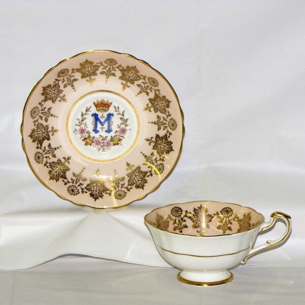 Vtg Paragon Teacup and Saucer Pink HRH Princess Margaret Canada Visit