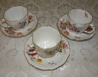 Royal Crown Derby Fine Bone China Tea Cup and Saucer - &quot;Derby Posies&quot; pattern