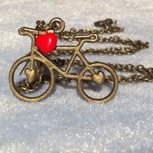 Bike Necklace,Bicycle Necklace,Charm Bicycle Necklace,Bronze Bike Necklace,Bronze Bike Charm,Girl Charm Necklace