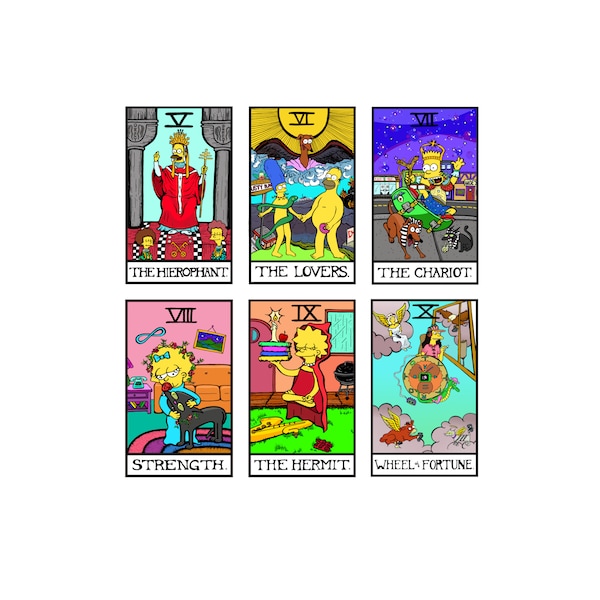 Simpsons Tarot * Major Arcana nur * Bundle - handgezeichnete Serie Wand Kunst Plakat Pop Art
