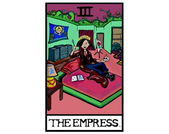 Daria's Jane Lane as Empress in Tarot of Lawndale: Empress Jane - Daria art hand-painted series Wall Art Painting poster Pop Art Print