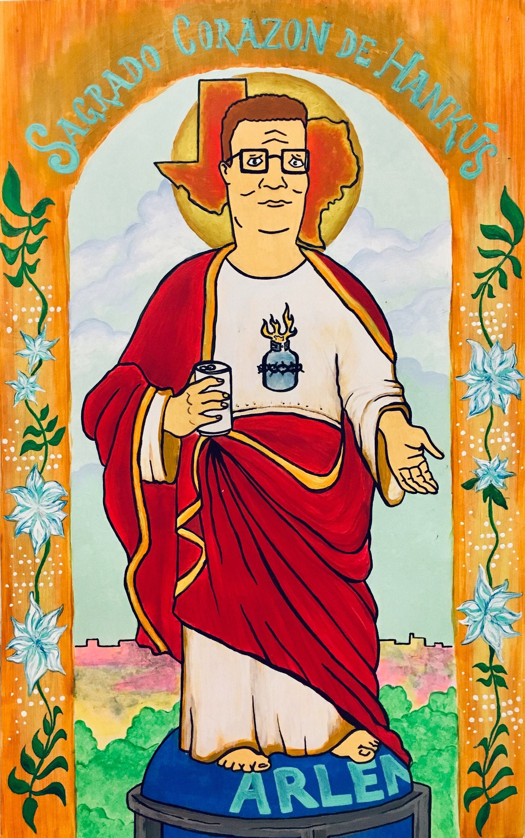 Buy 8x10 American Gothic King of the Hill Art Print Hank Hill Online in  India 