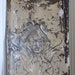 RARE! Cherub on Antique Victorian Ceiling Tin Tile ~ Vintage Shabby Chic Metal Wall Decor ~ Old French Country Architectural Salvage ~