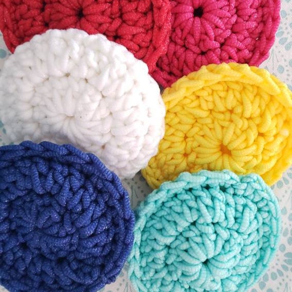 Crocheted dish scrubbies,  pot scrubbers