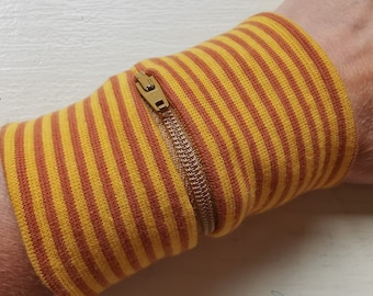 Pulse bag, ringed, terracotta/yellow