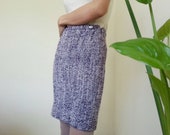 VERSUS White Purple Mohair Wool Mini Skirt Women XXS Vintage Pencil Skirt Womens Short Skirt High Waisted Skirt Winter Skirt Made in Italy