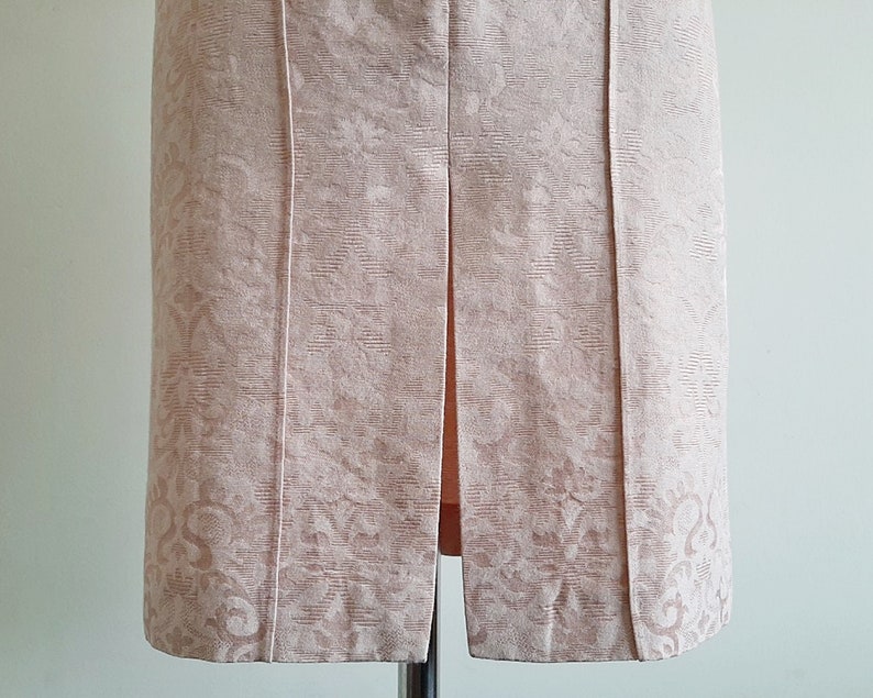 VERSUS Pink Mini Skirt Vintage Short Cotton Skirt Womens Straight Skirt Front Slit Skirt Tight Skirt Fitted Skirt With Pockets XXS 24 Waist image 4
